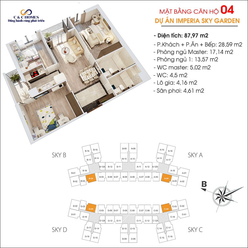Mặt bằng căn 04 chung cư Imperia Sky Garden