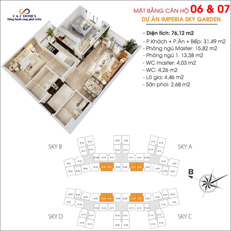 Mặt bằng căn 06 và 07 chung cư Imperia Sky Garden