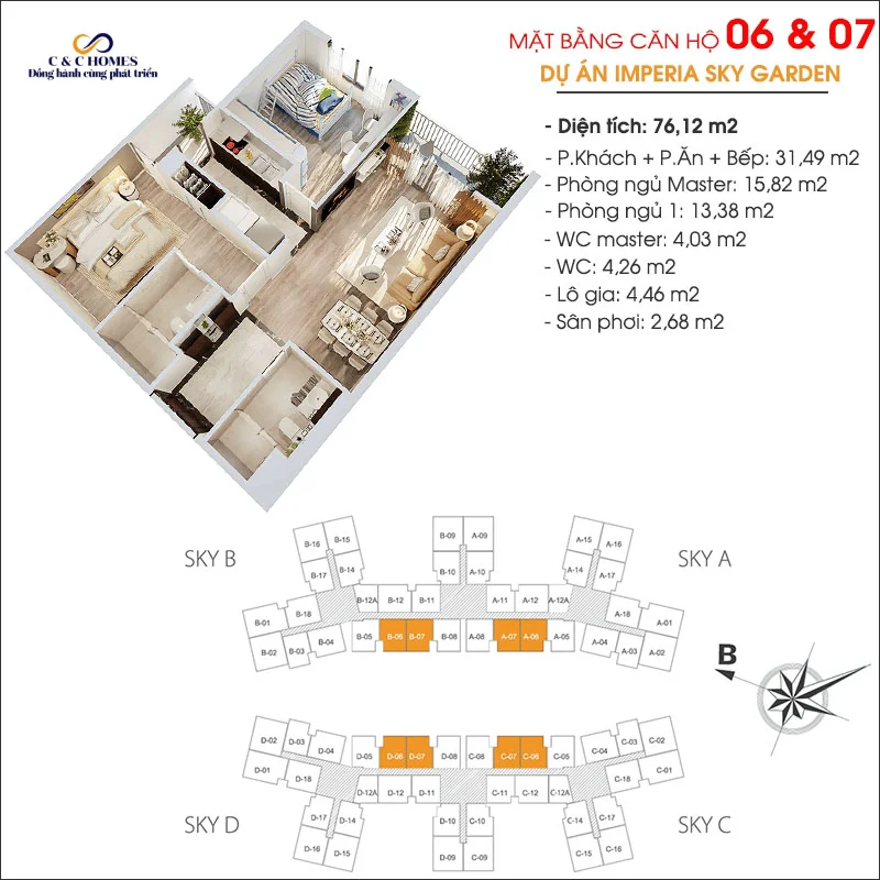 Mặt bằng căn 06 và 07 chung cư Imperia Sky Garden