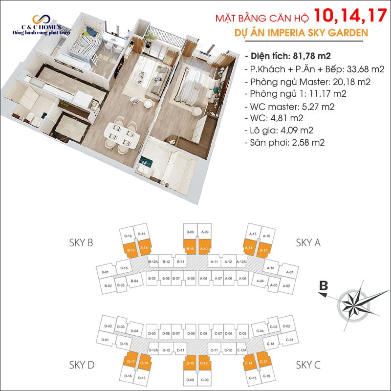 Mặt bằng căn 10 14 17 chung cư Imperia Sky Garden