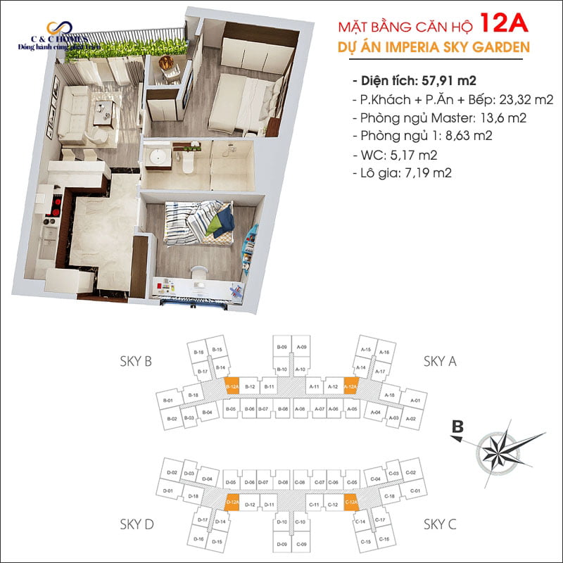 Mặt bằng căn 12A chung cư Imperia Sky Garden