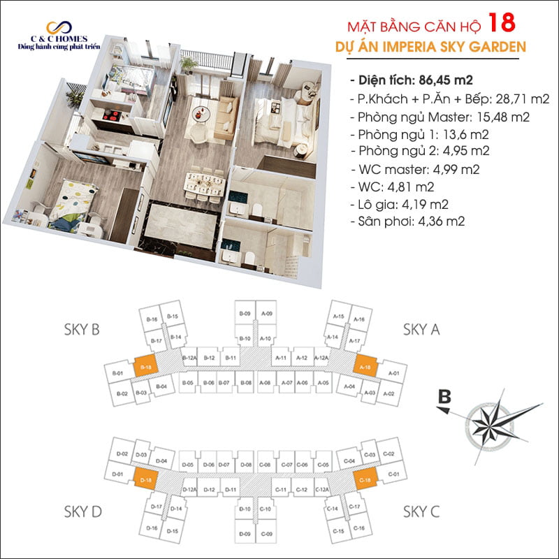 Mặt bằng căn 18 chung cư Imperia Sky Garden