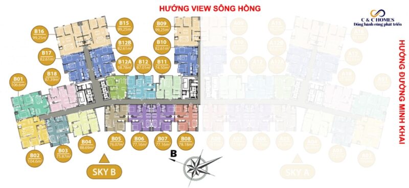 Mặt bằng tòa B Imperia Sky Garden 423 Minh Khai